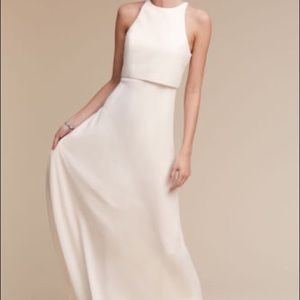 BHLDN Jill Stewart white Crepe Iva formal dress
